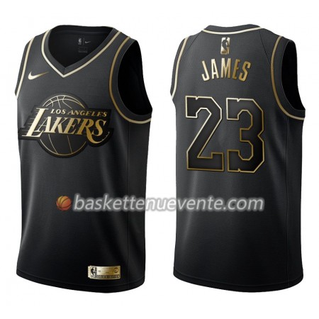 Maillot Basket Los Angeles Lakers LeBron James 23 Nike Noir Gold Edition Swingman - Homme